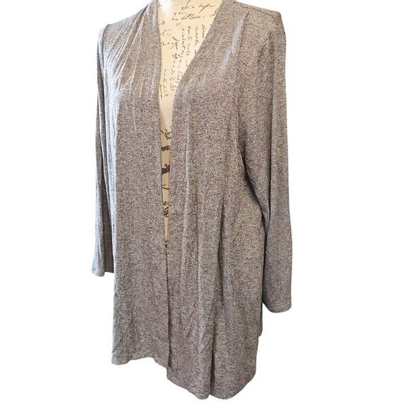J.Jill Wearever Collection Open Front Sweater Cardigan Gray Pockets Size 1X - Picture 1 of 4